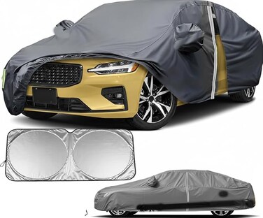 Car Cover for 2011-2025 Volvo S60, All Weather Full Exterior Covers for Automobiles with Door Zipper Outdoor/Indoor Sun UV Rain Dust Wind Protection