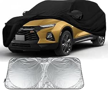Waterproof Car Cover Replace for 2019-2023 Chevy Blazer 2LT/3LT/RS/Premier, 420D 6 Layers All Weather Car Covers with Zipper Door for Snow Rain Dust Hail Protection with sunsheild