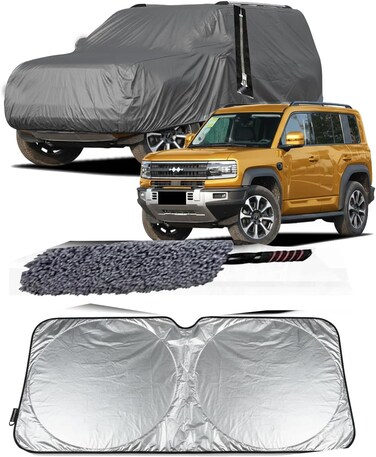 BYD Leopard 5 2023 2024 Accessories, Outdoor Waterproof Sun Rain Snow Hail Protection with Driver Door Zipper, Suitable for All Weather with Clearing Duster &amp; Sunsheild