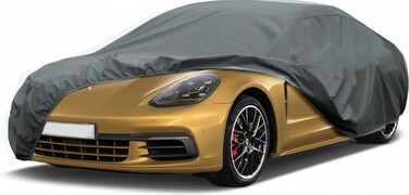 Layer Luxury Car Cover for Porsche Panamera 2006&ndash;2025 Waterproof, Windproof, All-Weather Protection with Zipper Door Tie-Down Straps Outdoor Indoor