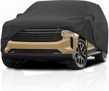 Waterproof Car Cover for Chevrolet Tahoe, GMC Yukon &amp; Cadillac Escalade (2007-2025), 6-Layer, Non-Abrasive, Scratch-Resistant, All Weather Sun UV, Rain, Snow, Hail, Dust Protection