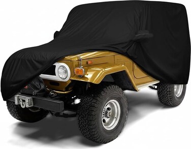 Waterproof Car Cover Replace for 1960-1984 Toyota Land Cruiser FJ40/41/42 210T All Weather Classic Car Covers with Zipper Door for Snow Rain Dust Protection