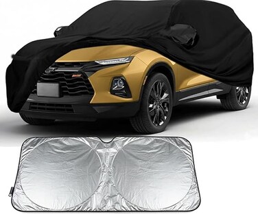 Waterproof Car Cover Replace for 2019-2023 Chevy Blazer 2LT/3LT/RS/Premier, 420D 6 Layers All Weather Car Covers with Zipper Door for Snow Rain Dust Hail Protection with sunsheild