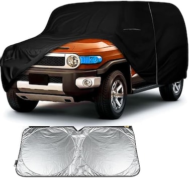 Car Cover for Toyota FJ Cruiser 2007-2023, Waterproof 6-Layer Custom Fit All-Weather Outdoor Indoor Protection with Driver &amp; Zipper, Windproof UV Snow Dust Guard