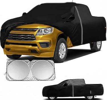 Waterproof Truck Cover Custom Fit for Canyon/Chevrolet Colorado 2015-2022 Crew cab 6'2", All Weather Pickup Truck Cover,Windproof Cover, Snow Rain Dust Cover,Sun UV Protect