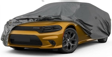 Car Cover for Automobiles All Weather Waterproof, Universal Fit Sedan Dodge Challenger/Charger, Chevy Malibu, Chrysler 300/Sebring, BMW 7 Series, Ford Taurus etc, Up to 208 Inch