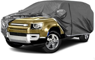 for Land Rover Defender 110 4-Door 2020-2025 Car Cover All Weather Multi-Layer Waterproof with Zipper Door, Windproof Straps &amp; Reflective Strips for UV, Rain, Snow, Dust Protection