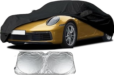 Waterproof Car Covers Compatible with 2004-2025 Porsche 911 (992/996/997 Series) Turbo/Carrera, All Weather Custom-fit Car Cover with Zipper Door for Rain Snowproof UV Windproof with sunscreen