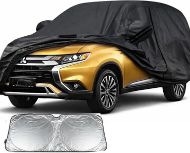 Multi Layers SUV Car Cover Custom Fit for Mitsubishi Outlander (2005-2023) Waterproof All Weather for Automobiles, Outdoor Full Cover Rain Sun UV Protection. with sunscreen sheild