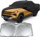 MultiLayer Waterproof Car Cover for Toyota Hilux 2008-2024 Double Cab Truck, 210T, Windproof, All Weather, Door Zipper, Up to 6.46m L, Sun Rain UV Protect with Sunscreen sheild