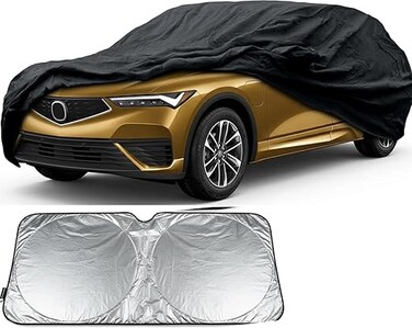 Upgrade Car Cover Custom Fit for Acura ZDX 2024 2025, Waterproof All Weather for Automobiles, Full Exterior Cover Rain Snow Sun Protector Indoor Outdoor Car Cover with sunscreen sheild