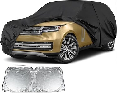 Ultra-Luxury SUV Car Cover Fit for Range Rover (2004&ndash;2025) Multi-Layer All-Weather Elegance with Dual Zipper Access Indoor/Outdoor (Range Rover LWB) with sunscreen sheild