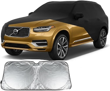 Waterproof Car Cover for 2008-2024 Volvo XC60 Car Cover Custom Fit 100% Waterproof Windproof &amp; Single Door Zipper Bands for Snow Rain Dust Hail Protection (XC60) with sunsscreen cover