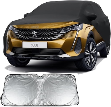Car Cover for Peugeot 3008, Waterproof Anti-UV Vehicle Cover Sun and Dust Protector Covers Car Exterior Accessories for Car SUV with Sunscreen protector
