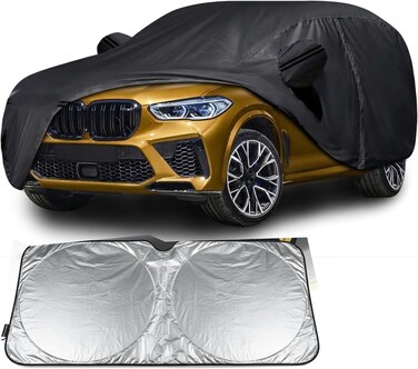 Car Cover for 2007-2024 BMW X5, Waterproof Custom-fit All Weather Sun Rain UV Dust Snow Protection Windproof Outdoor Car Cover with Door Zipper With Sunscreen