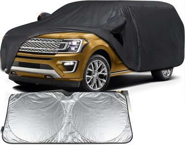 Car Cover for 1997-2025 Ford Expedition/Lincoln Navigator SWB, Waterproof Custom-fit All Weather Sun Rain UV Dust Snow Protection Outdoor Expedition Car Cover with Door Zipper With SunSheild Screen