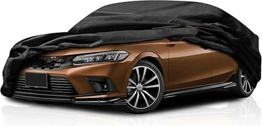 Layer Luxury Car Cover for Honda Civic Sedan (2000&ndash;2025) &ndash; Waterproof, Windproof, UV Protection &ndash; All-Weather Indoor Outdoor Fit &amp; Tie-Down Straps