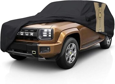 Layer Luxury Car Cover for Jetour T1 (2024&ndash;2025) &ndash; Waterproof, Windproof, UV Protection &ndash; All-Weather Outdoor &amp; Indoor Custom Fit with Zipper Access &amp; Secure Tie-Downs