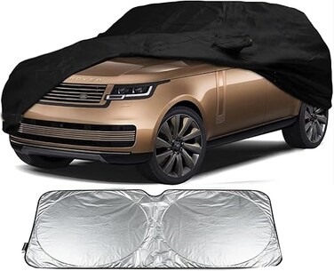 Waterproof Car Cover for 2009-2022 Land Rover Range Rover LWB Car Cover Custom Fit 100% Waterproof Windproof Strap &amp; Single Door Zipper Bands for Snow Rain Dust Hail Protection (LWB) sunscreen shield