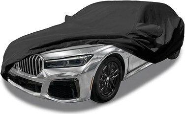 Waterproof Car Cover Compatible for BMW i7 2022-2025 210T 6 Layers All Weather Car Covers with Zipper Door for Snow Rain Dust Hail Protection