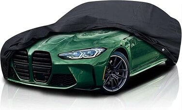 Waterproof Car Cover Compatible for BMW i5 210T MultiLayers All Weather Car Covers with Zipper Door for Snow Rain Dust Hail Protection