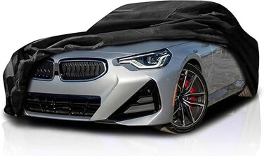 Waterproof Car Cover Compatible for BMW 2 Series 210T MultiLayers All Weather Car Covers with Zipper Door for Snow Rain Dust Hail Protection