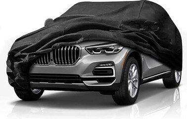 Waterproof Car Cover Compatible for BMW 1 Series 210T 6 Layers All Weather Car Covers with Zipper Door for Snow Rain Dust Hail Protection