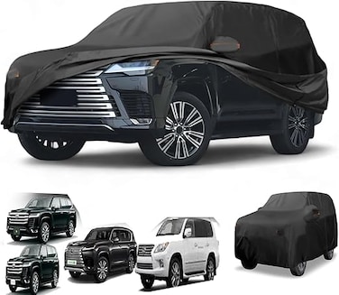 Waterproof Car Cover for 2008-2025 Lexus Car Cover LX570 / LX600 / LC200 / LC300 Land Cruiser Cover &ndash; 6 Layer. Scratch-Proof, UV Protection, Driver Zipper Doors, Windproof