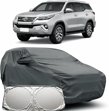 Premium Waterproof Car Cover for Toyota Fortuner 2004-2024, Multilayers, All Weather, with Left &amp; Trunk Door Zipper, Snow Rain Dust Hail Protection With sunscreen shield