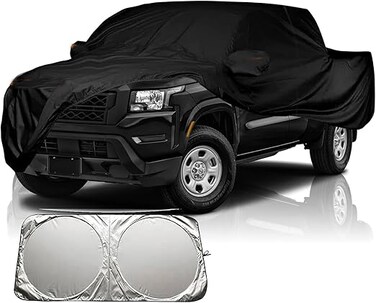 Truck Cover for Nissan Titan Custom Fit 2015-2026 Crew Cab Short Bed(5.5'-5.6'), Pickup Truck Cover Waterproof All Weather with Door Zipper All Weather Waterproof Rain UV Sun with sunscreen shield