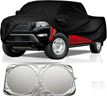 Truck Cover Fit Nissan Frontier 2021-2025 King Cab/Crew Cab Short Bed(4.9'-6.1') Waterproof Truck Car Cover Outdoor Indoor Sun UV Rain Snow Wind Protection with sunscreen shield