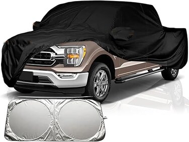 Truck Cover Fit Ford F-150(1997-2025) Supercrew Cab with 5'5" Bed and (1997-2008) Waterproof Truck Car Cover Outdoor Indoor Sun UV Rain Snow Wind Protection with sunscreen shield