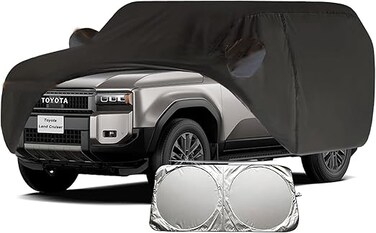 Full Car Cover Waterproof for 2008-2025 Toyota Land Cruiser/Lexus LX, All Weather Outdoor Cover with Zipper Door Cotton Lining Sun Rain Snow Dust Protection with sunscreen shield