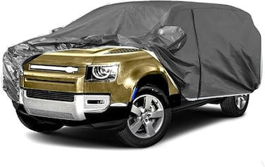 for Land Rover Defender 110 4-Door 2020-2025 Car Cover All Weather Multi-Layer Waterproof with Zipper Door, Windproof Straps &amp; Reflective Strips for UV, Rain, Snow, Dust Protection