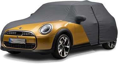 Car Covers for 2002-2024 Mini Cooper/Cooper S/Hardtop/Convertible 2-Door, 210T Waterproof All Weather Cooper Full Car Cover Outdoor Custom-fit Cotton Lining Windproof Cover with Door Zipper(Black)
