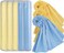 Premium Chamois Drying Cloth Car Drying Towel 26" x 15" Super Absorbent Fast Drying Chamois Environmental and Durable Car Wash Cloth Accessory - Yellow and blue 5 count