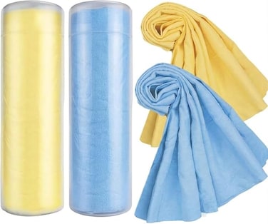 Car Nature Chamois Real Leather Large Washing Cloth Cleaning Towel Wipes Clean Cham Car Dusting Drying Towel 2 COUNT