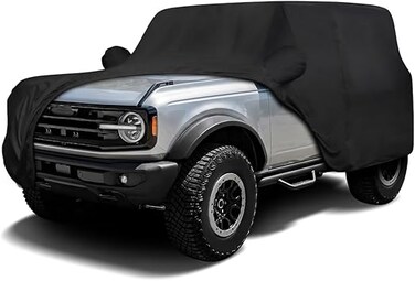 Waterproof Car Covers for 2021-2024 Ford Bronco 2 Door(Black) 210T Custom Outdoor Storm Hood