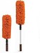 Duster Microfiber Feather Duster with Extendable Pole, 19.69 inches to 31.50 inches Long Cobweb Duster for Cleaning, Bendable Head, Non-Scratch, Washable Duster for Ceiling, Fan, Furniture 2 PACK