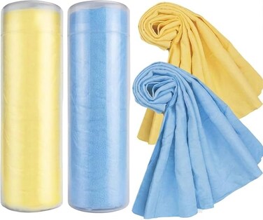 Premium Chamois Drying Cloth Car Drying Towel 26" x 15" Super Absorbent Fast Drying Chamois Environmental and Durable Car Wash Cloth Accessory - Yellow
