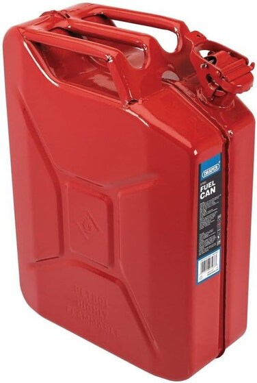 20L Metal Jerry Can - Heavy Duty Fuel &amp; Water Tank () - Made in Taiwan Steel Jerry Can for Gasoline, Diesel &amp; Oil - Industrial GradeLeak-Proof 20L Metal Fuel Can with Triple Handle