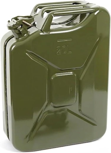 20L Metal Jerry Can - Heavy Duty Fuel &amp; Water Tank () - Made in Taiwan Steel Jerry Can for Gasoline, Diesel &amp; Oil - Industrial GradeLeak-Proof 20L Metal Fuel Can with Triple Handle