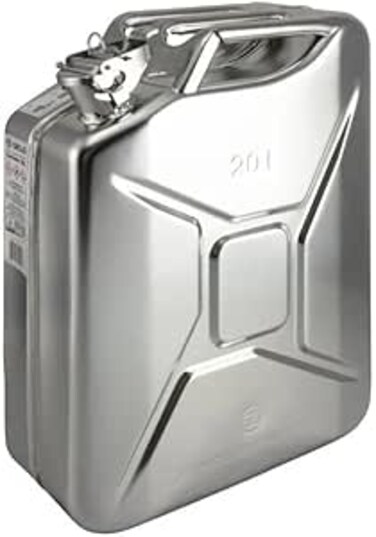 20L Metal Jerry Can - Heavy Duty Fuel &amp; Water Tank () - Made in Taiwan Steel Jerry Can for Gasoline, Diesel &amp; Oil - Industrial GradeLeak-Proof 20L Metal Fuel Can with Triple Handle