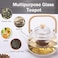 Glass Tea Pot for Stovetop Safe, Clear Glass Tea Kettle with Infuser