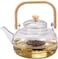 Glass Tea Pot for Stovetop Safe, Clear Glass Tea Kettle with Infuser