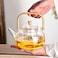 Glass Tea Pot for Stovetop Safe, Clear Glass Tea Kettle with Infuser