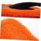 Car Duster Exterior/Interior - Orange Microfiber Microfiber Brush with Short Plastic Handle - Effective Dust Remover for Car, Home, Office