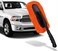Car Duster Exterior/Interior - Orange Microfiber Microfiber Brush with Short Plastic Handle - Effective Dust Remover for Car, Home, Office