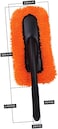 2 PACK Car Duster Exterior/Interior - Orange Microfiber Microfiber Brush with Short Plastic Handle - Effective Dust Remover for Car, Home, Office -
