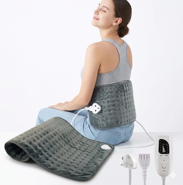 Heating Pad 12X24 Large Heating Pads For Arm/Leg/Back Pain, Physiotherapy 6 Temperature Auto Shut Off, Grey